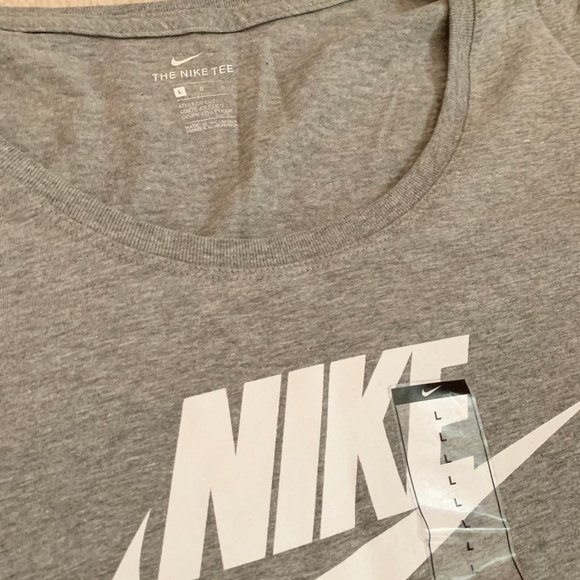 Nike Classic Crewneck Tee | Gray with White Logo - Picture 3 of 3
